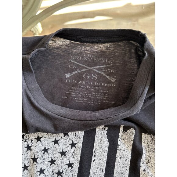 Grunt Style Graphic T-Shirt Military Rifle Design Black Size L Cotton Mens - Picture 3 of 6
